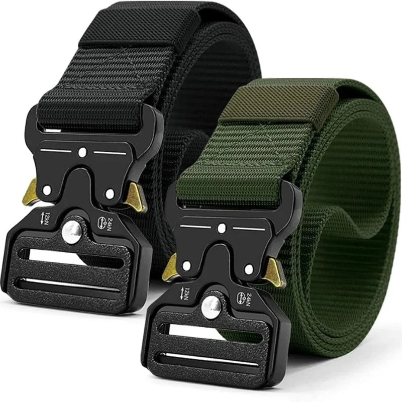 Tactical Belt for Men Outdoor Survival Military Combat Belt Heavy-Duty Nylon Webbing with Quick-Release Buckle EDC Hunting Gear