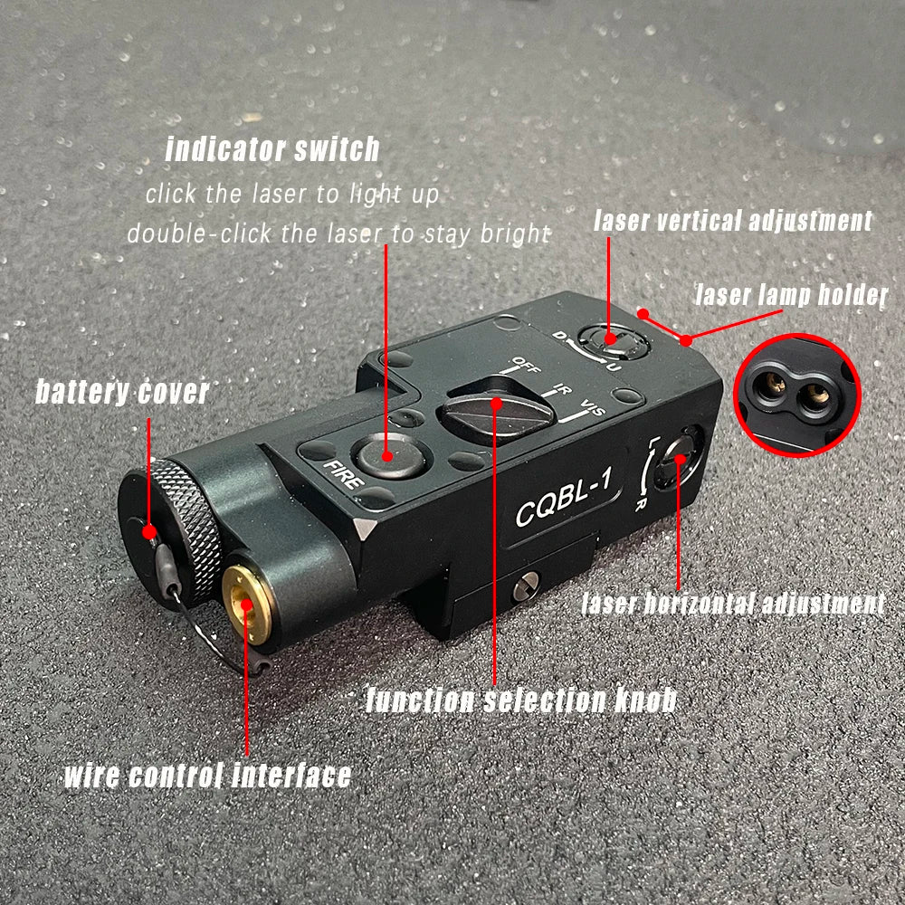 CQBL 1 Tactical Laser Sight Infrared Laser IR Aim Pointer Indicator w/ Remote Pressure Switch Fit 20mm Rail
