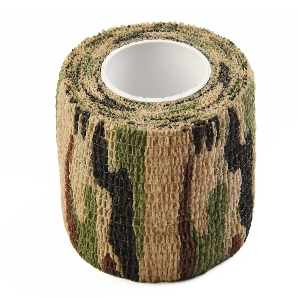 Hand Tool Camo Form Reusable Self Cling Camo Hunting Rifle Provide Insulation Fabric Tape Wrap Polyester Camouflage Equipment