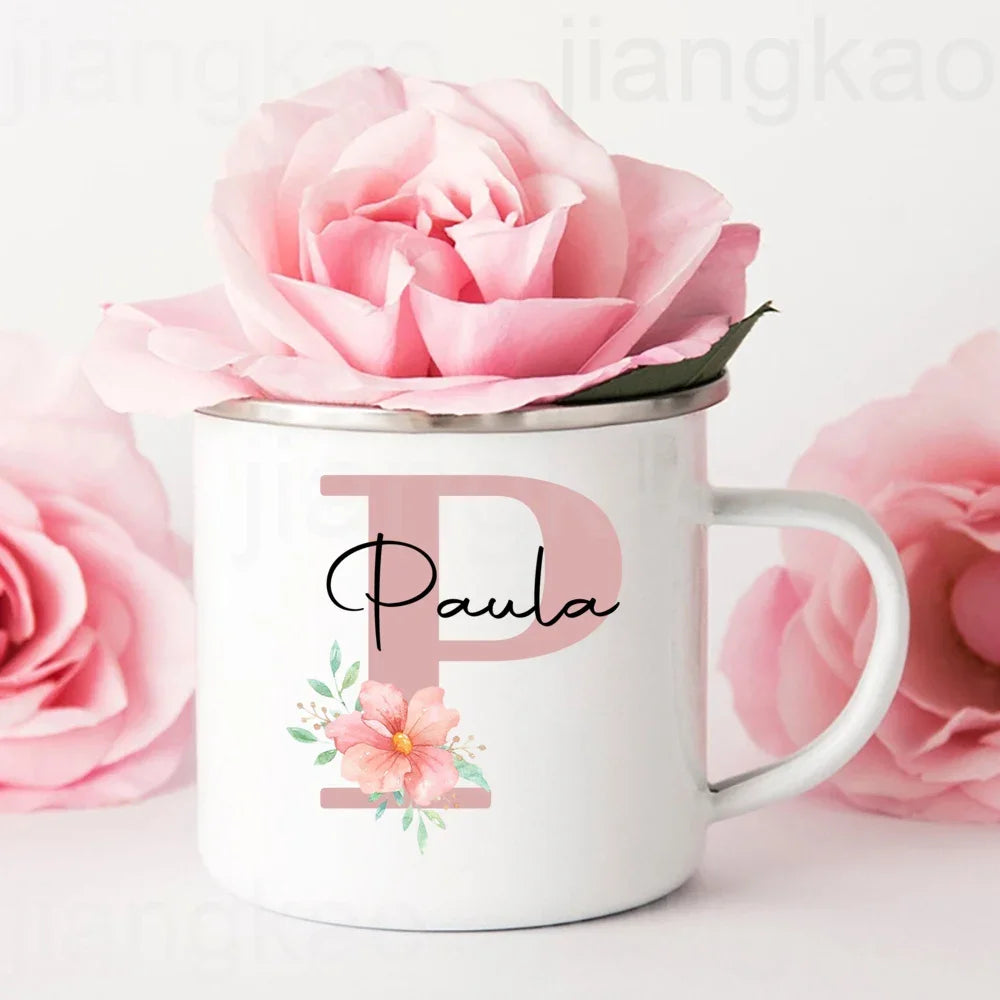 Personalized Mug Initial with Name Cup Custom Coffee Hot Chocolate Mugs Bridesmaid gift wedding birthday christmas Gifts for Her
