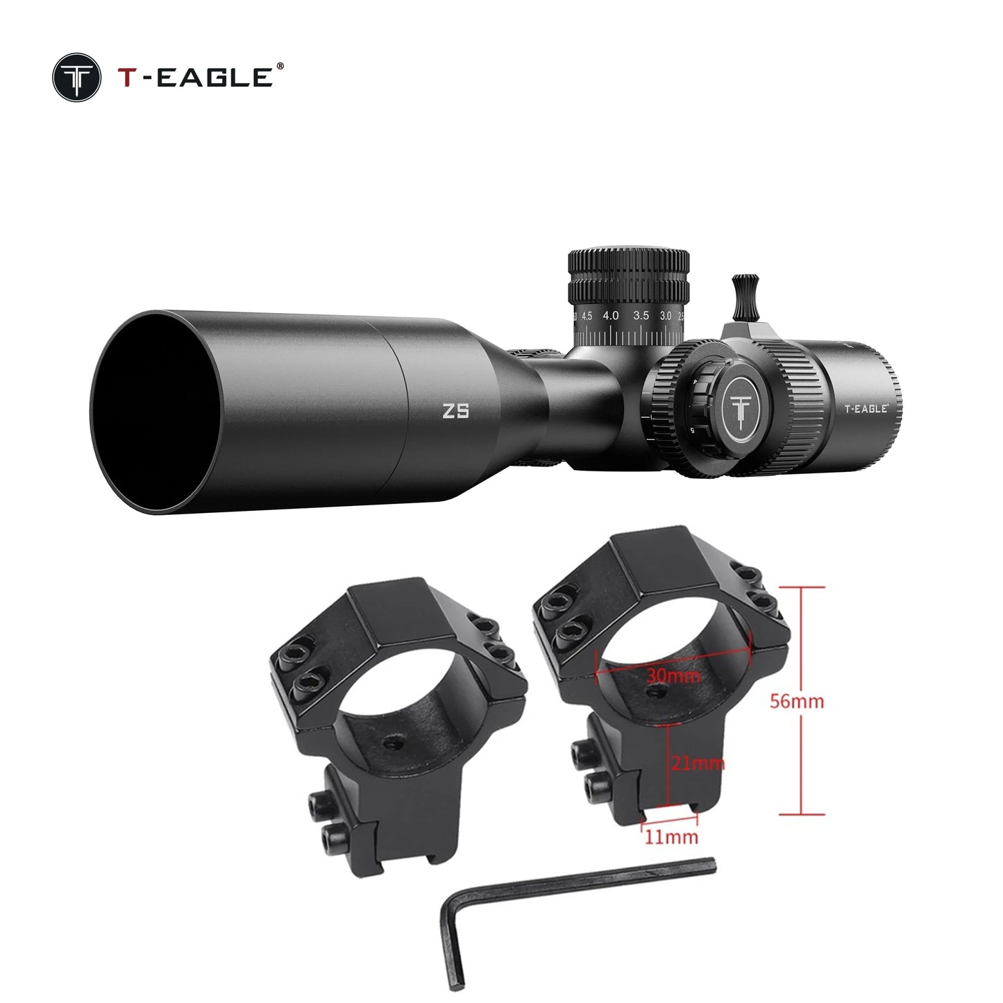 T-EAGLE ZS 3-12x44 FFP IR Rifle Scope Spotting Tactical Riflescope Strong Shockproof Air Gun Sight Hunting Optic Airsoft lunete
