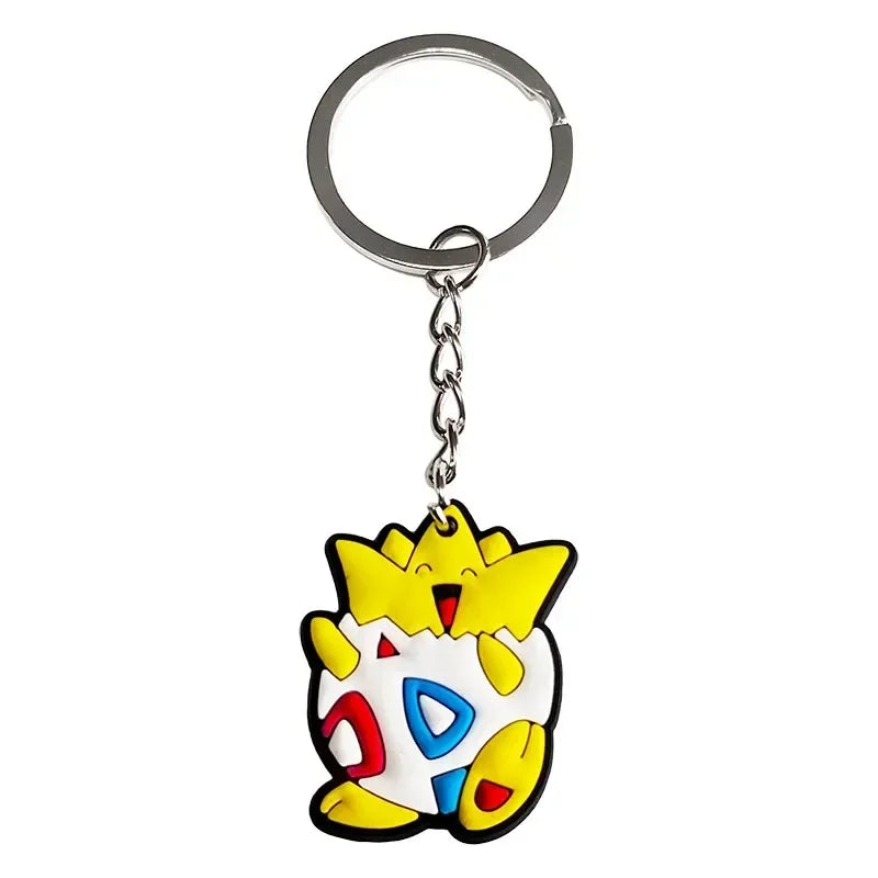 Cartoon Pokemon Pikachu Keychain Silicone Funny Keyring Bag Pendant Couple Car Keyholder Creative Bag Charm Accessories Gift