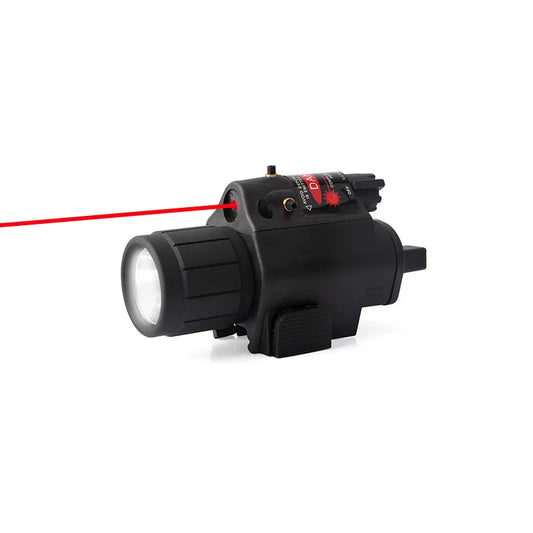 Tactical Pistol Red Laser Sight LED Torch Laser 2 in 1 with Rat Tail Three modes Adjustable for 20mm Picatinny Rail Weapon Light