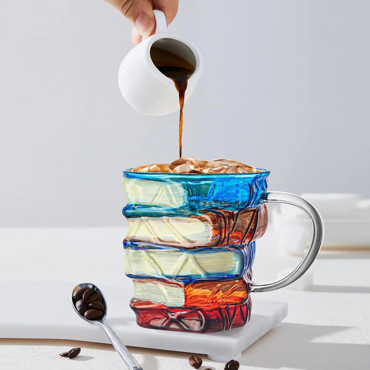 350ml Book Mug Glass Book Mug Coffee Drinking Cups Vintage Drinkware Tumbler Home Decor Water Cup for Readers Writers