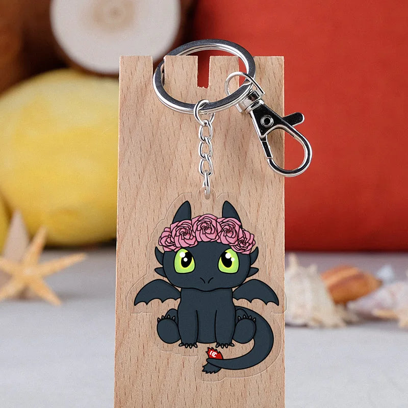 Creative keychain dragon Cute Cartoon Couple DIY Buckle Pendant with Male and Female Ring Ins Personalized