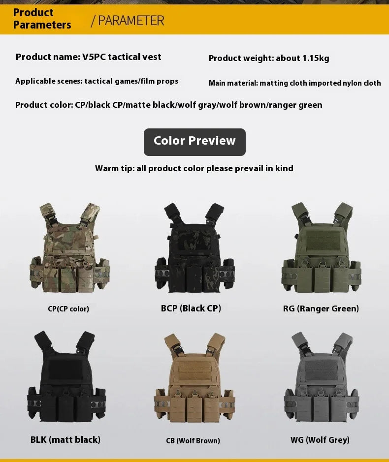 Tactical Soldier Remake Pharaoh FCPC Cosplay V5 Tactical Tank Top High Modular Lightweight Multi functional Quick Detachment