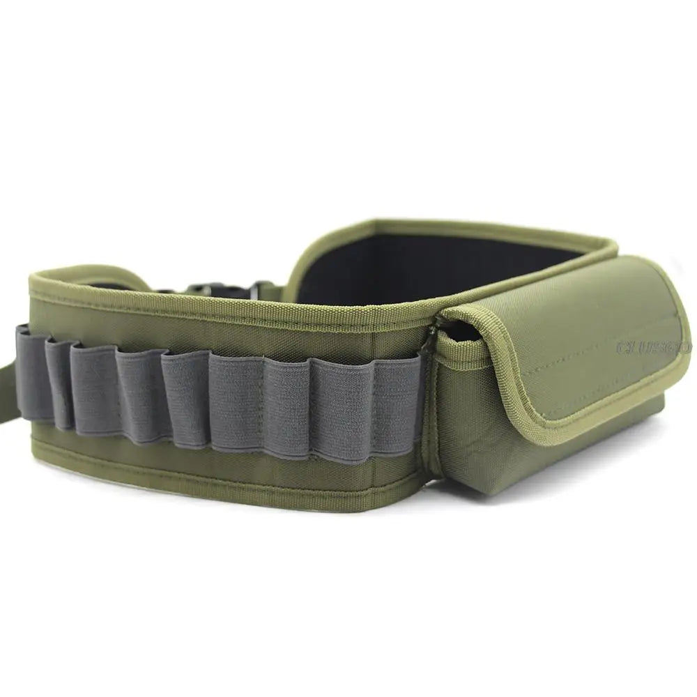 Tactical Bandolier Belt Shotgun Rifle 12 Gauge Cartridge Holder Bandolier Hold 30 Shells with Pocket & Quick Release Buckle