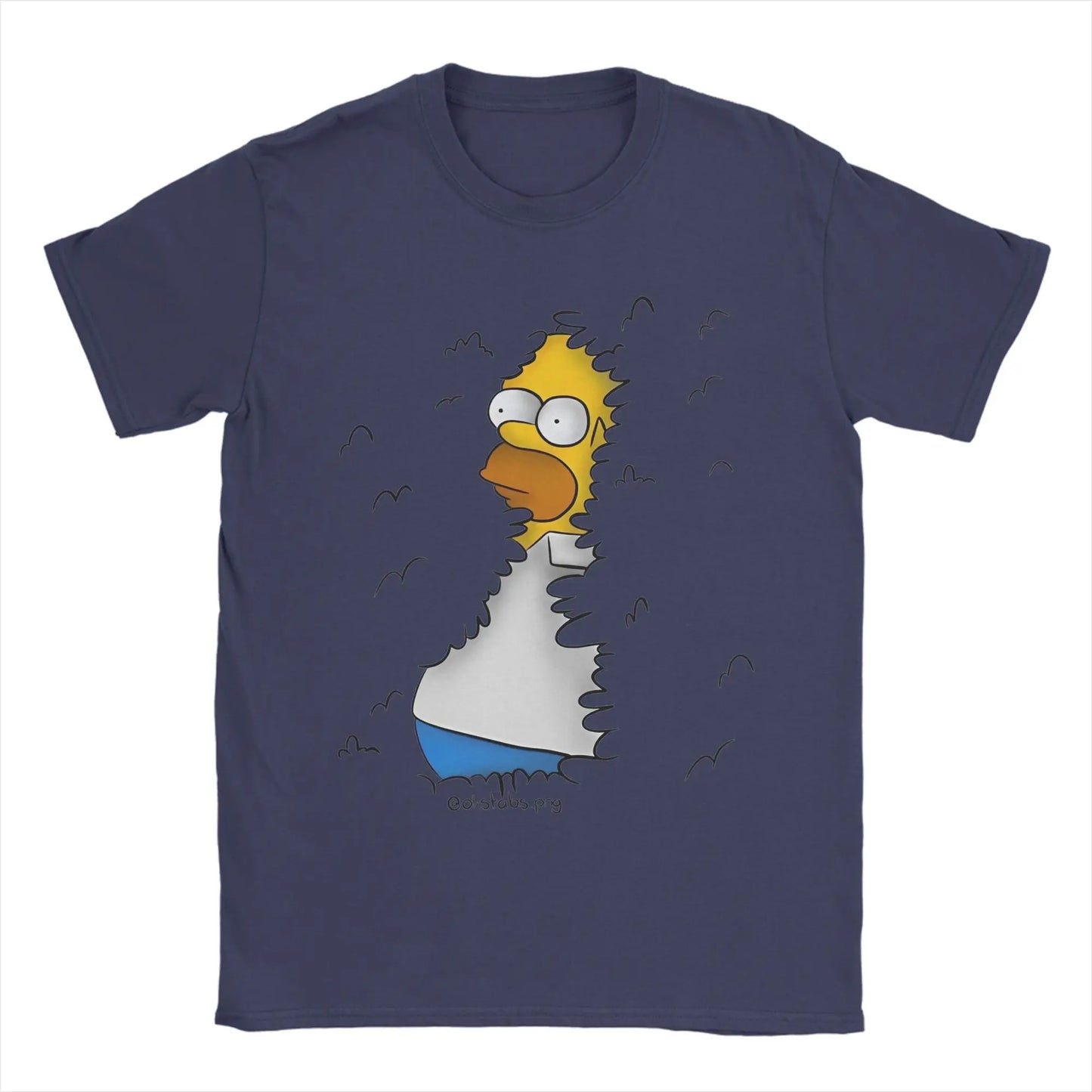 Men's T-Shirt Homer in the Bushes Simpsons Vintage Cotton Tee Shirt Short Sleeve  T Shirts O Neck Clothes New Arrival