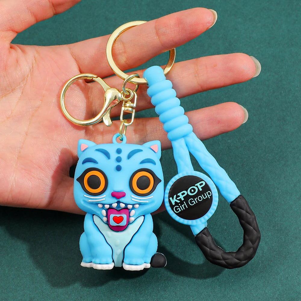 KPOP Demon Hunter Keychain Tiger character PVC graphic keychain Cute Harajuku style keychain knickknacks forChristmas gifts