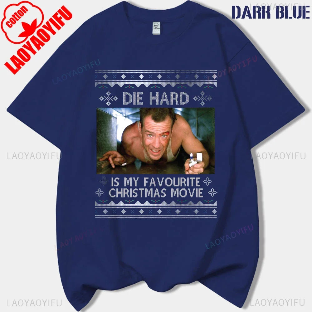 Film Tshirt Die Hard Movie Christmas Party 1988 Bruce Willis Man Vintage TShirt Male 90s Retro T Shirt Men Clothing Ropa Hombre