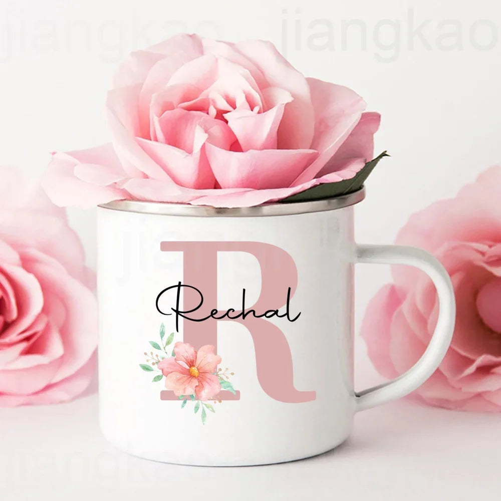 Personalized Mug Initial with Name Cup Custom Coffee Hot Chocolate Mugs Bridesmaid gift wedding birthday christmas Gifts for Her