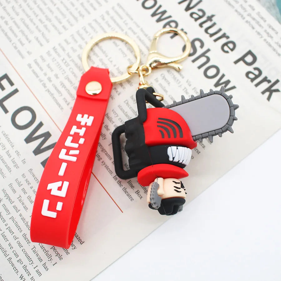 Chainsaw Man Keychains Cartoon Anime Keyrings Doll Pendant Keyholder Toys Accessories