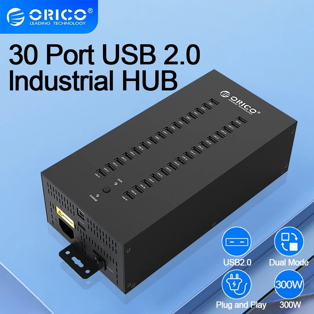 ORICO Usb Hub 30 20 ports Industrial Grade Splitter with 150 300W Detached Power U Disk Copy Test Docking Station Pc Accessories