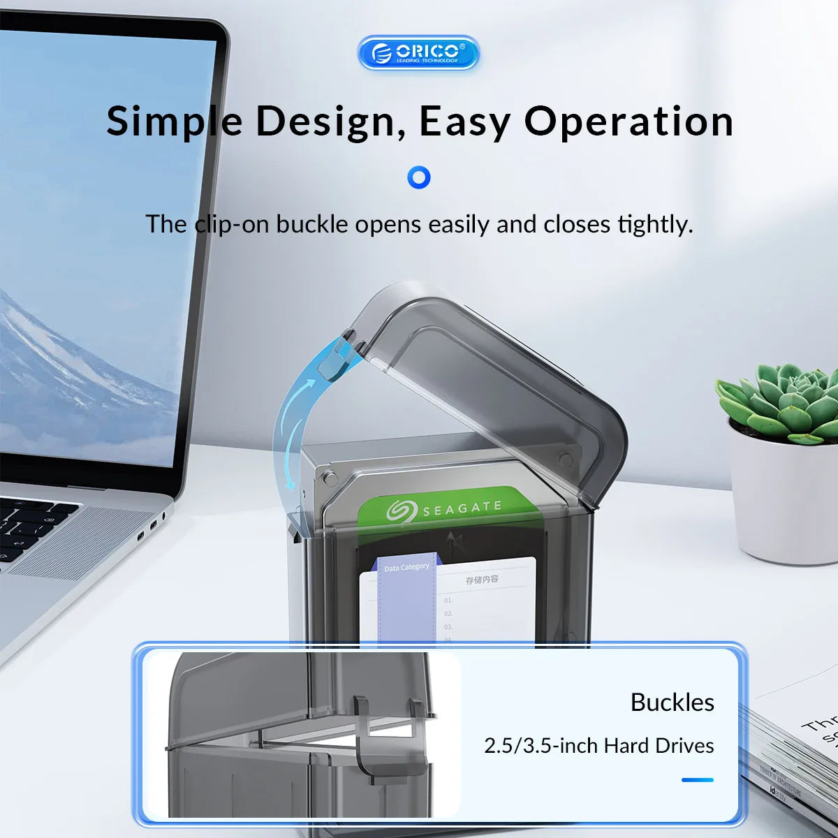 ORICO 2.5" 3.5" HDD Storage Case Multi-disk Storage 2.5/3.5" HDD Protection Box for Hard Drive with label Design Moisture proof