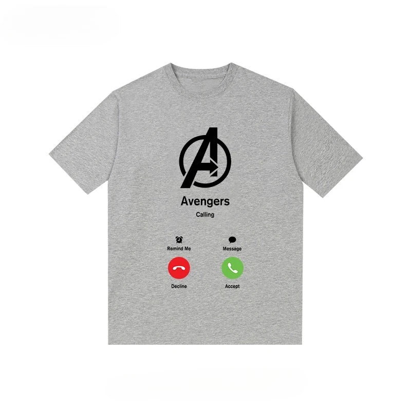 Marvel T-shirt Avengers Captain America Iron Man Summer Short Sleeve Cotton Print T-shirt 2025 Men Women Fashion Casual Tee Tops