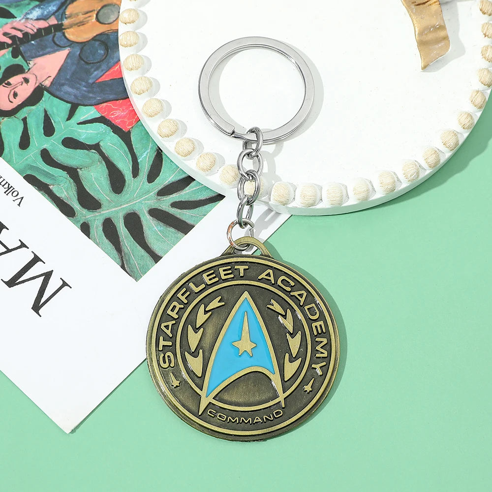 New War Star Trek Keychain Company Logo Metal Communicator Darkness Starfleet Statement Fashion Keychain