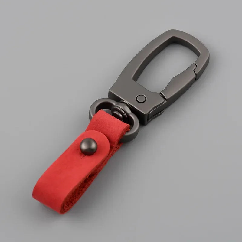 Fashion Handmade Keychain Genuine Leather Keyring DIY Car Keychain Key Holder Keys Organizer Charm Keychain Accessories