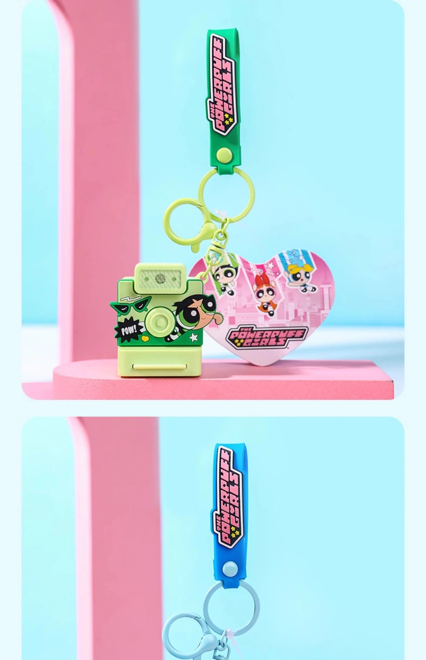 Powerpuff Girls Cartoon Anime Keychain Polaroid Flash Creative Fashion Toy Ideal Gift for School Opening Kids' Age