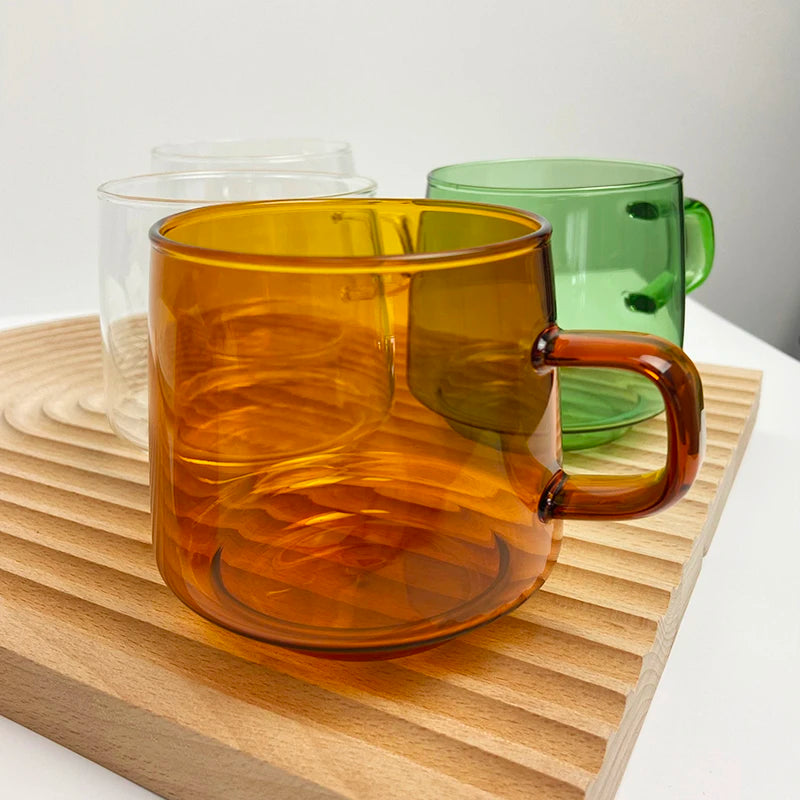 YOMDID Colorful Coffee Mug High Borosilicate Glass Coffee Cup Tea Juice Milk Water Mug Durable caneca tazas Heat Resistant