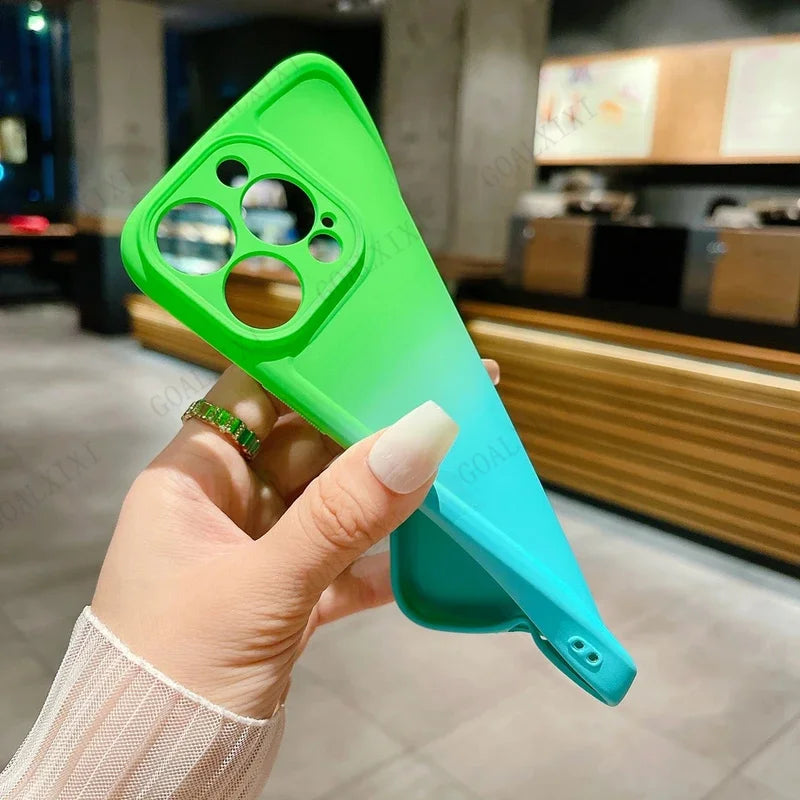 Antiskid cases silicone phone cases for iPhone 16 15 14 13 12 11 pro 8p 7p max plus mini ip16 16pro pls case gradient soft cover