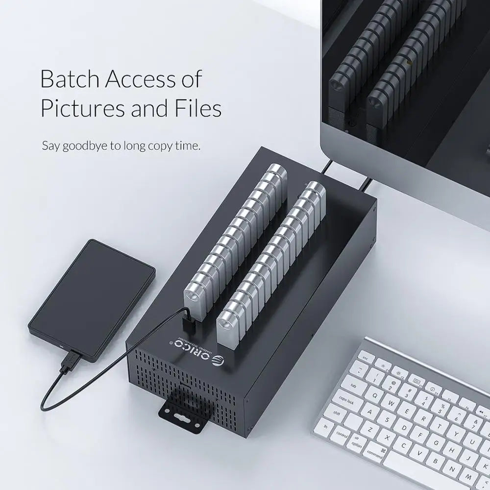 ORICO Usb Hub 30 20 ports Industrial Grade Splitter with 150 300W Detached Power U Disk Copy Test Docking Station Pc Accessories