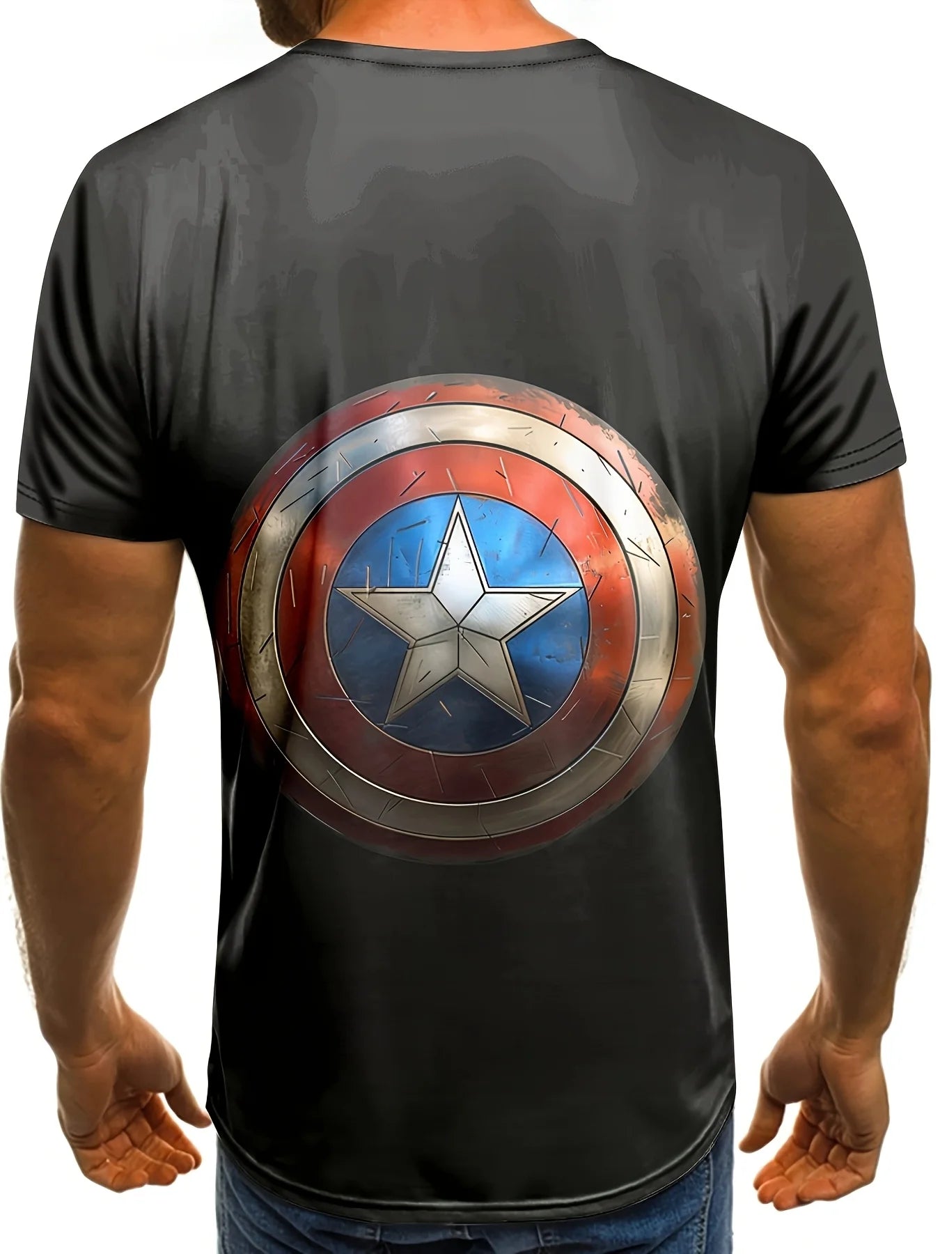 2025 NEW Marvel Men Short Sleeve T Shirt Superhero Tops Captain America Avenger T Shirt Streetwear