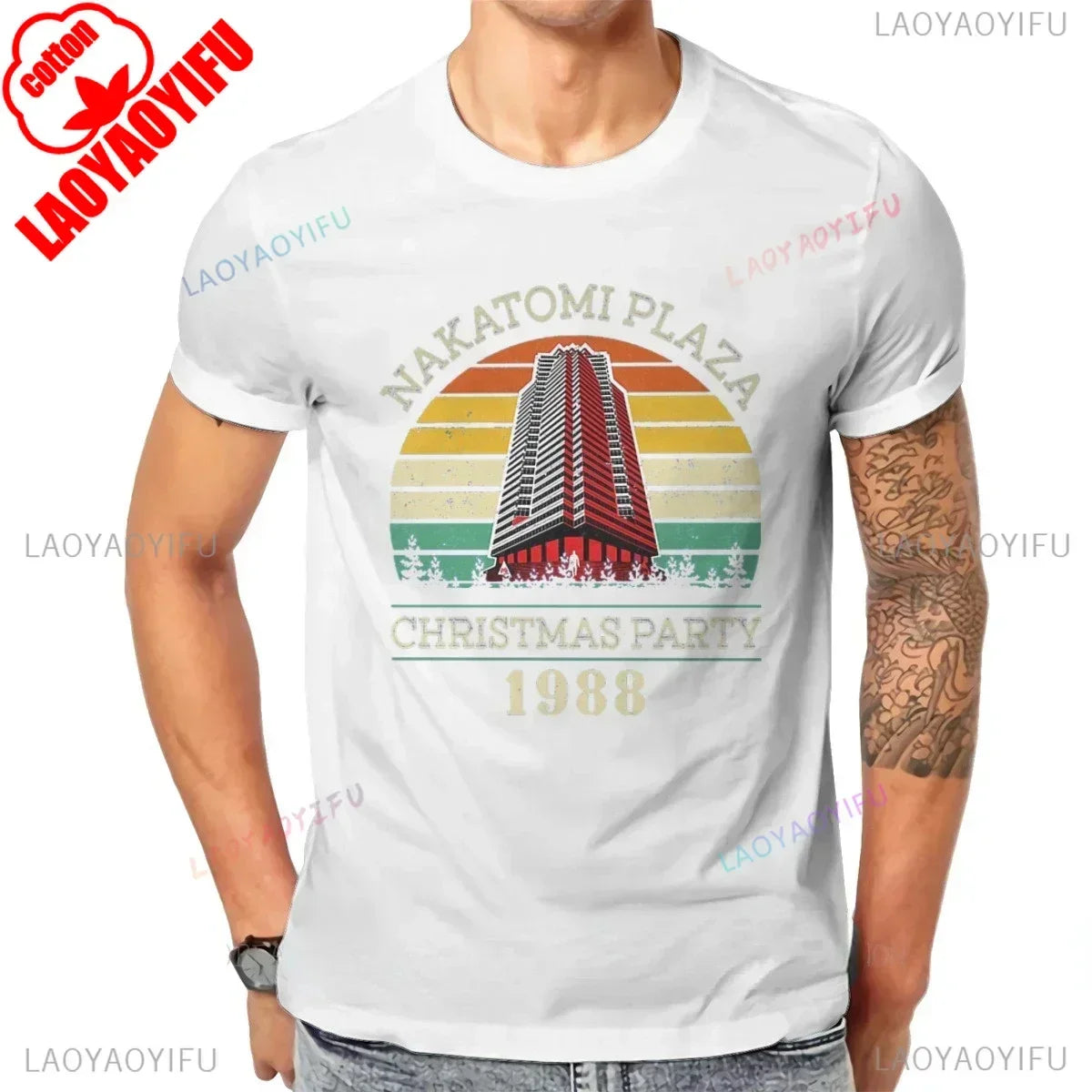 Film Tshirt Die Hard Movie Christmas Party 1988 Bruce Willis Man Vintage TShirt Male 90s Retro T Shirt Men Clothing Ropa Hombre