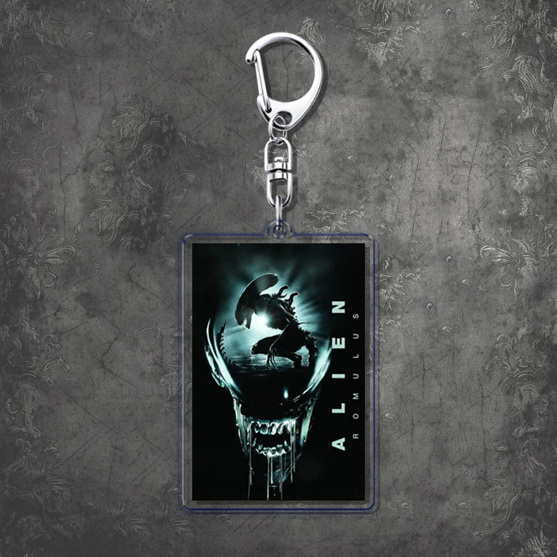 Horror Scary Classic Movie Keychain Key Chain Ring for Bag Xenomorph Sci Fi Keyring Jewelry Gamer Fans Gaming Gift