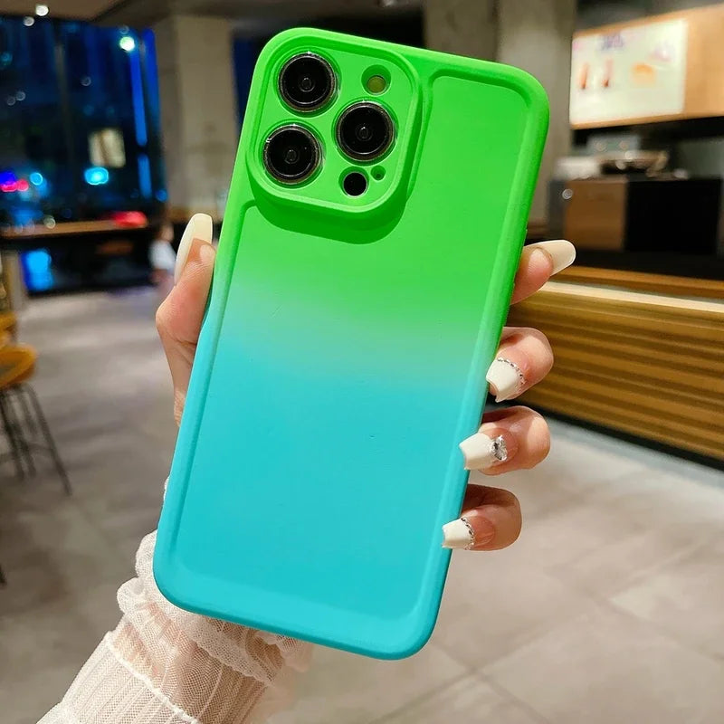 Antiskid cases silicone phone cases for iPhone 16 15 14 13 12 11 pro 8p 7p max plus mini ip16 16pro pls case gradient soft cover