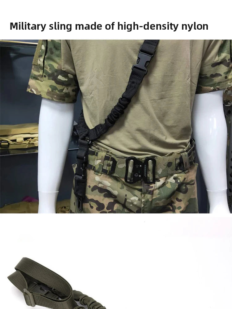 Tactical Gun Sling Military Shooting Adjustable 3 Point Bungee Airsoft Rifle Strapping Belt Hunting Hiking Accessories