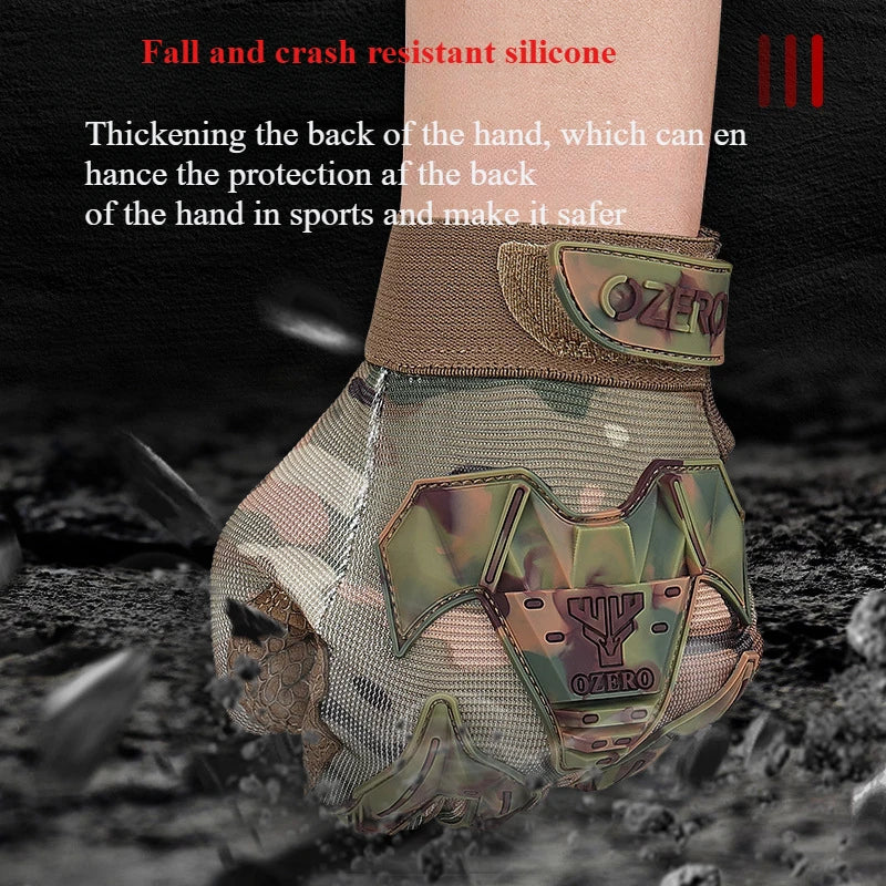 Tactical Gloves All Refers To Camouflage Thickened Stick-resistant Silicone Anti-collision Anti-slip Outdoor Riding Combat