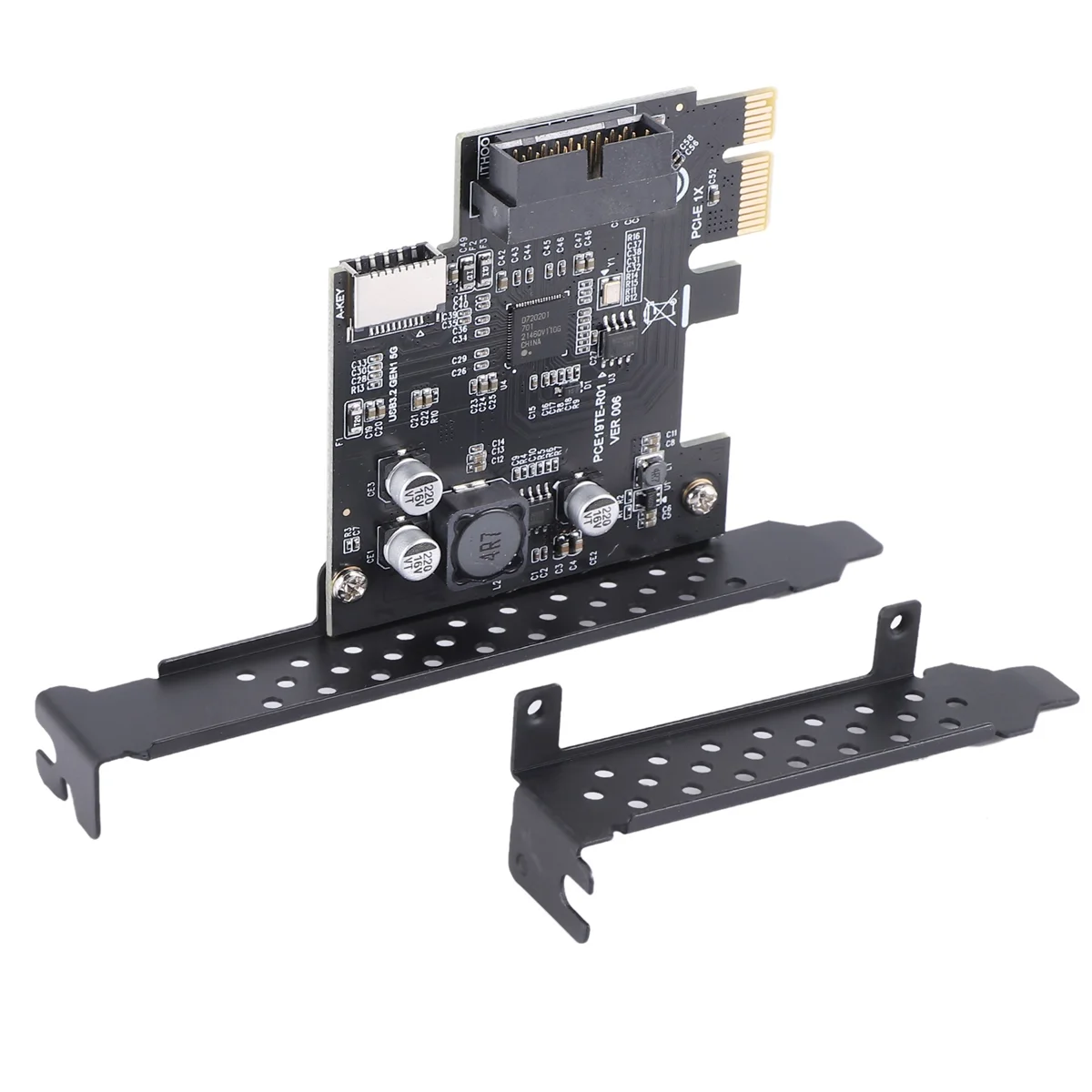 PCI-E 1X To USB 3.2 GEN1 5Gbps 20Pin Front Panel Header (To Type-C Front Panel Header) Front Panel Connector Riser Card
