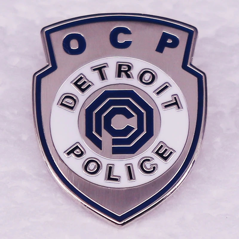 RoboCop Detroit Police Hard Enamel Pin Uniform Badge Movie Jewelry