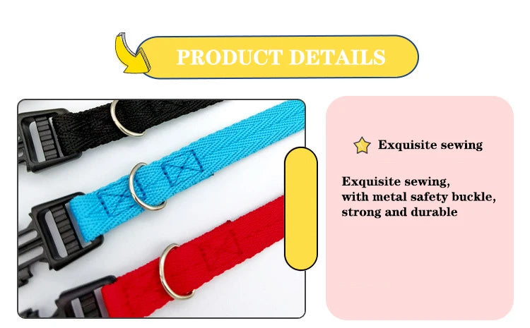 Pet Dog Collar Solid Color Puppy Collars Medium Dogs Quickly Disengaged Pet Dog Training Collar Teddy Bichon Small Dog Collar