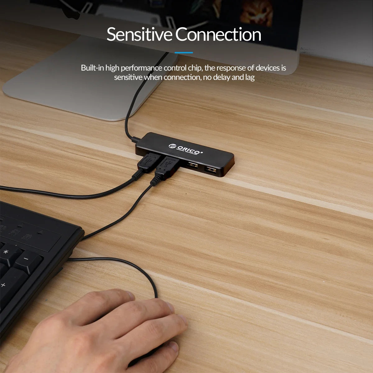 ORICO Mini USB HUB Multi 4 Port High Speed USB 3.0 2.0 Splitter Portable OTG Adapter For Computer Laptops Tablet PC Accessories