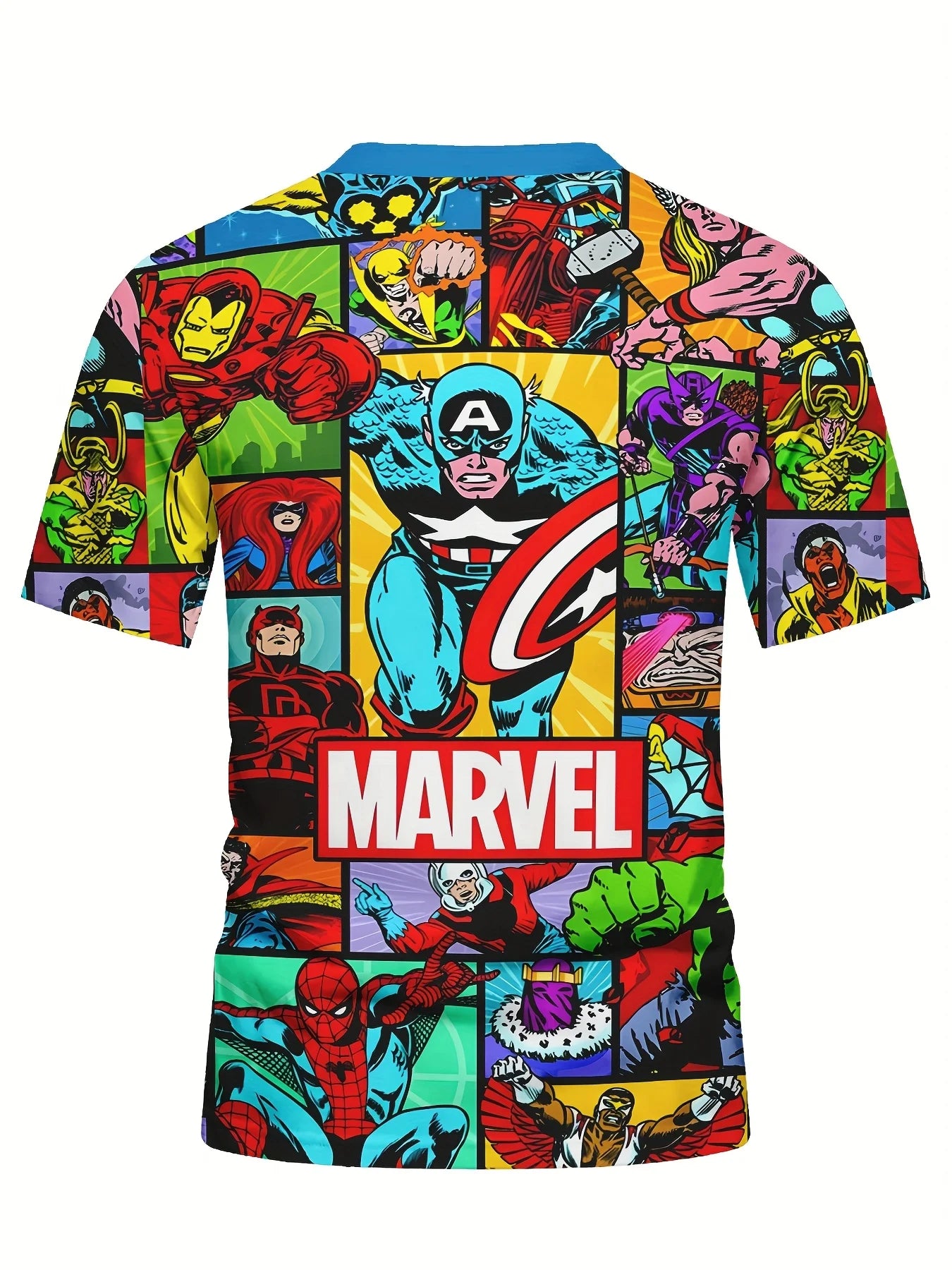 Marvel Heroes T-Shirt Graphic Tee Funny Slogan Letter 3D Print Casual Clothing Vintage Designer Summer New Independence Day Tee