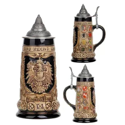 600ml Beer Mugs Big Capacity Germany Geographical Sign Classical  Beer Mug 3D & Resin Steel Stainless Tankard Cup Best Fans Gift