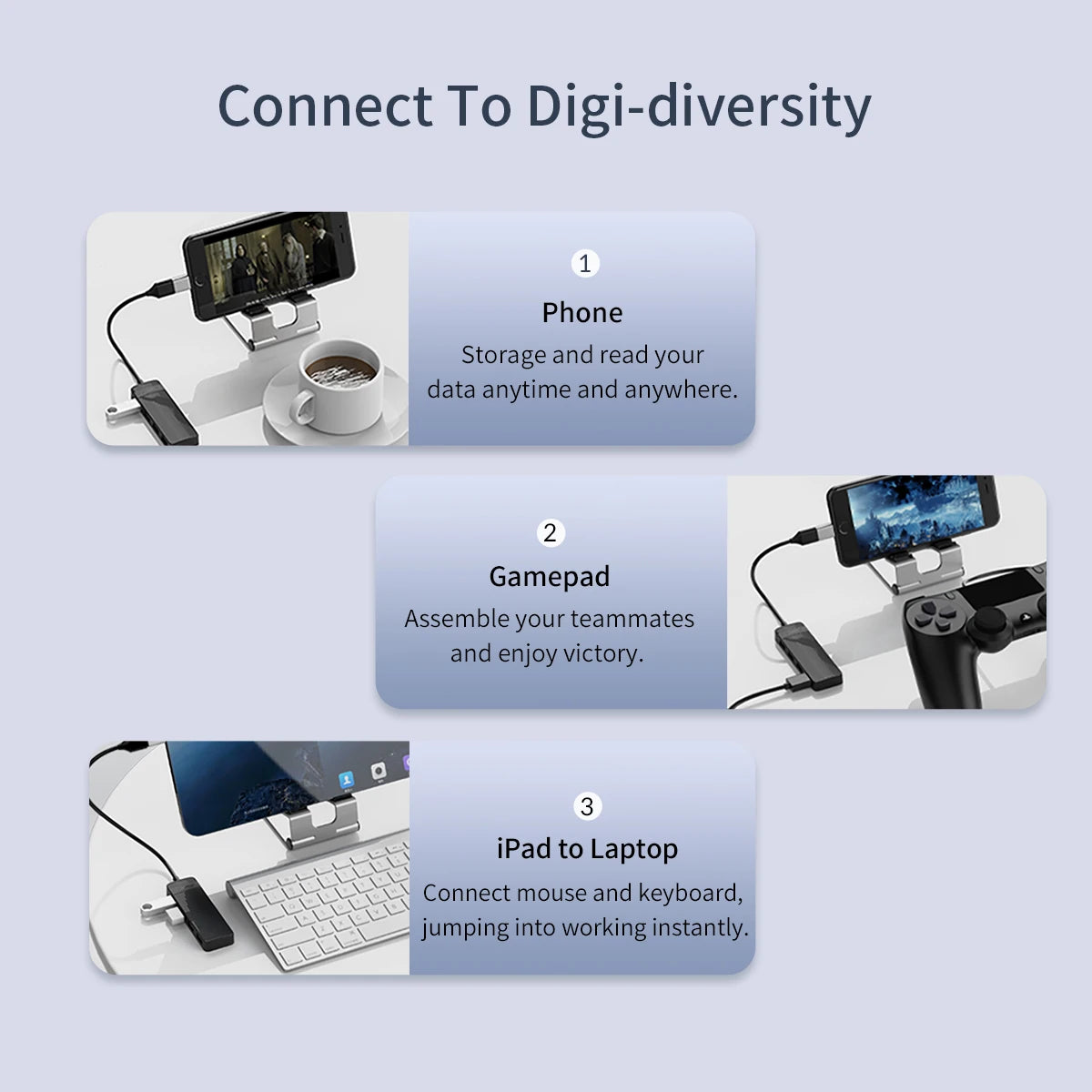 ORICO Mini USB HUB Multi 4 Port High Speed USB 3.0 2.0 Splitter Portable OTG Adapter For Computer Laptops Tablet PC Accessories