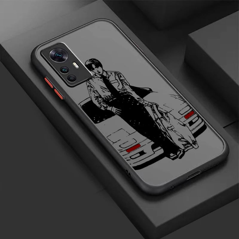 Initial D Anime Art Car Cool Frosted Translucent For Xiaomi Mi 13 12 12T 11T 11 11i 10T 10 9T Pro Lite Ultra 5G Back Phone Case