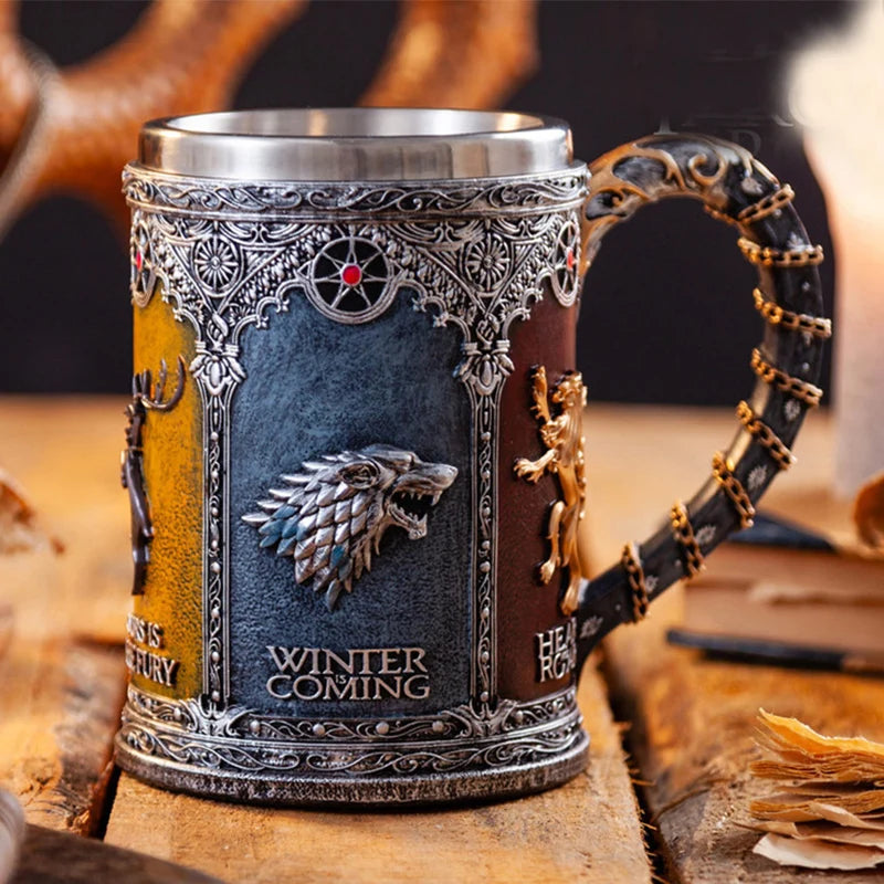 3D Retro Legionary Embossed Game Character Mug Gothic Dark Home Office Party Beer Coffee Cup Decorations Crafts Christmas Gifts