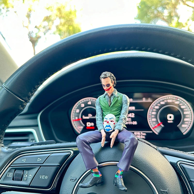 Cartoon joker Handmade Boutique Large Decoration Desktop Scene Model Mask Sitting Posture Gifts Room Car decoration