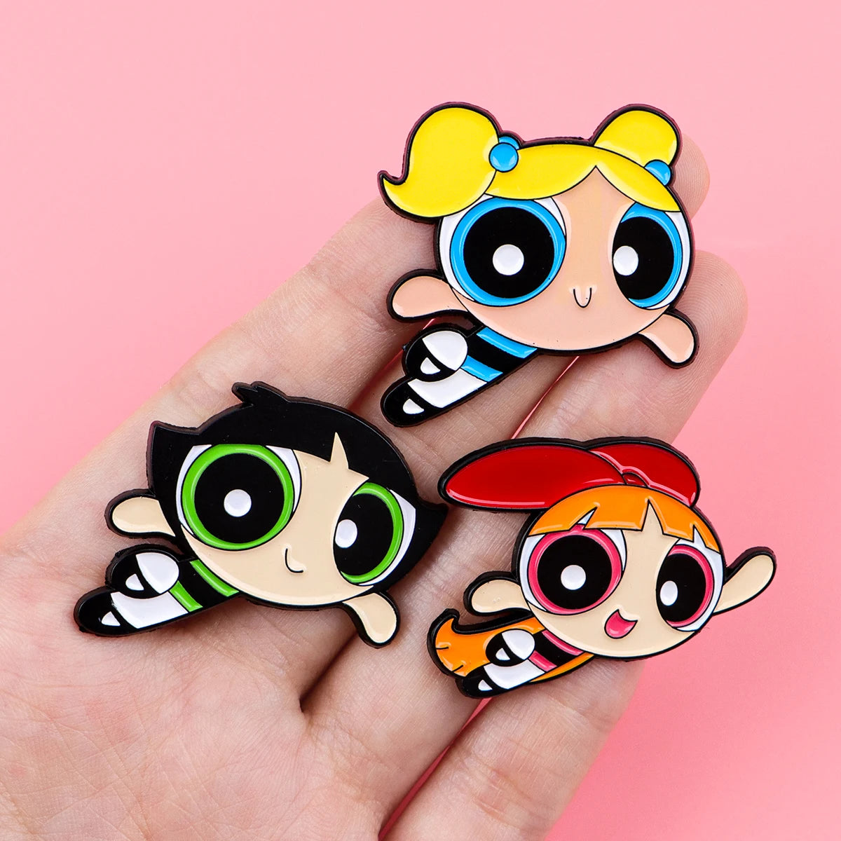 Cool Pink Cartoon Girls Women Brooches on Clothes Lapel Pins for Backpack Decorative Enamel Pin Bags Badges Jewelry Accessories