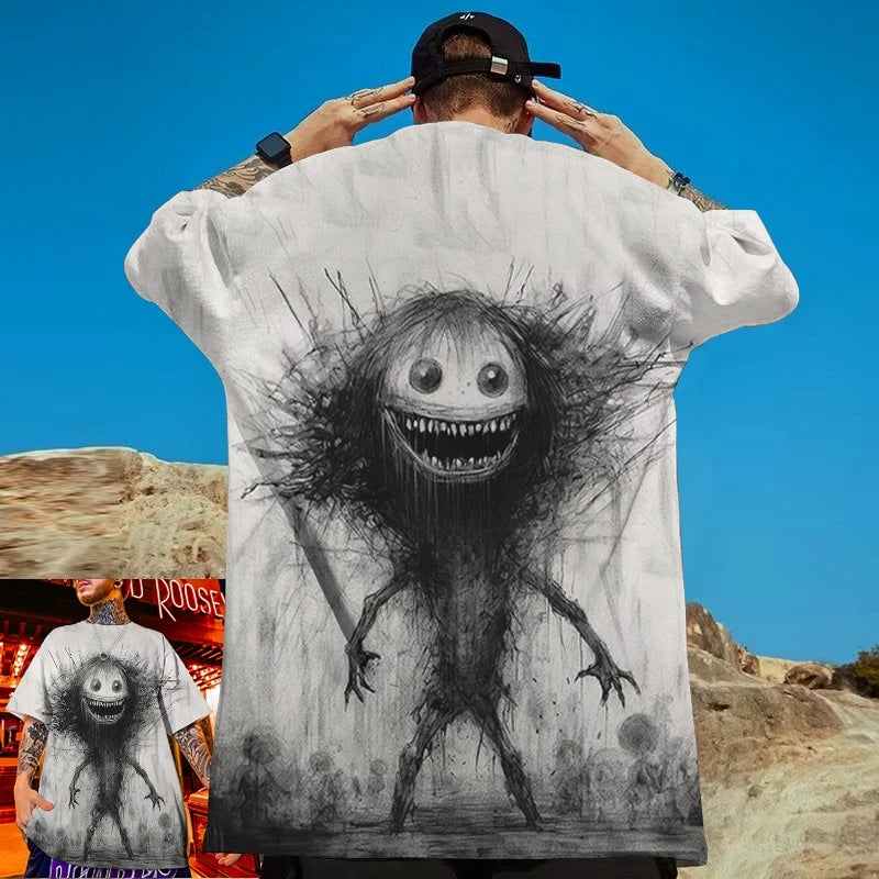 New Men's T-Shirt 3d Print T-Shirt For Men Summer Funny Man Clothing Loose Oversized Short Sleeve Tee American Retro T-Shirt Top