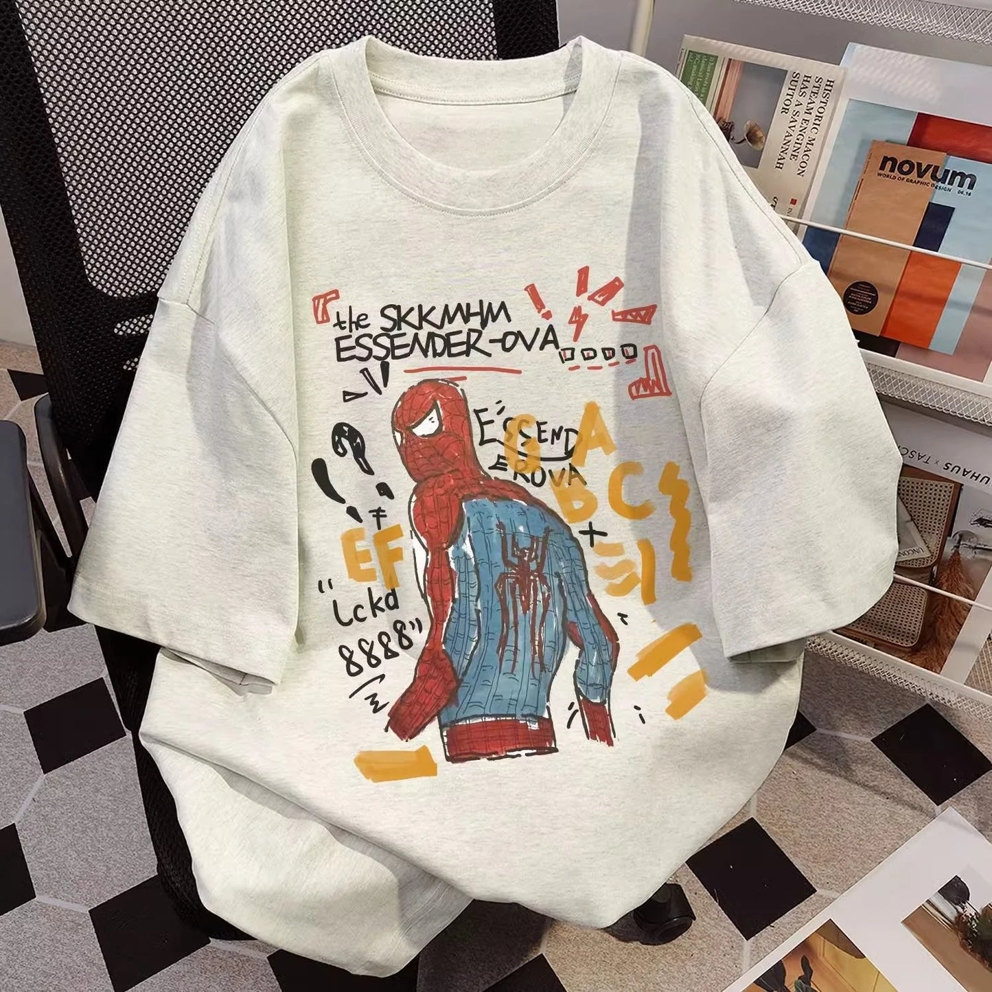 Marvel Authorized The New High-quality American Spider-Man Printed T-shirt  Men and Women Theme Activities Wear Short Sleeves