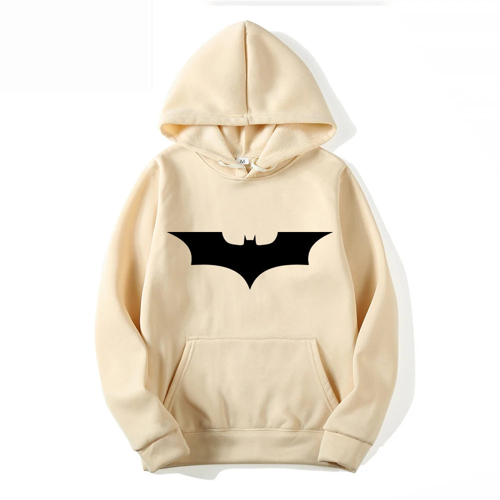 Men's hoodie and bat logo: Fashionable and comfortable hooded sweatshirt, a fan of heroes