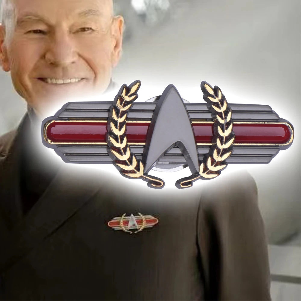 Star Red Grey Pin reks Captain Picard Season 2 Magnet Pin Brooches Badge Star Accessories reks Badge Metal