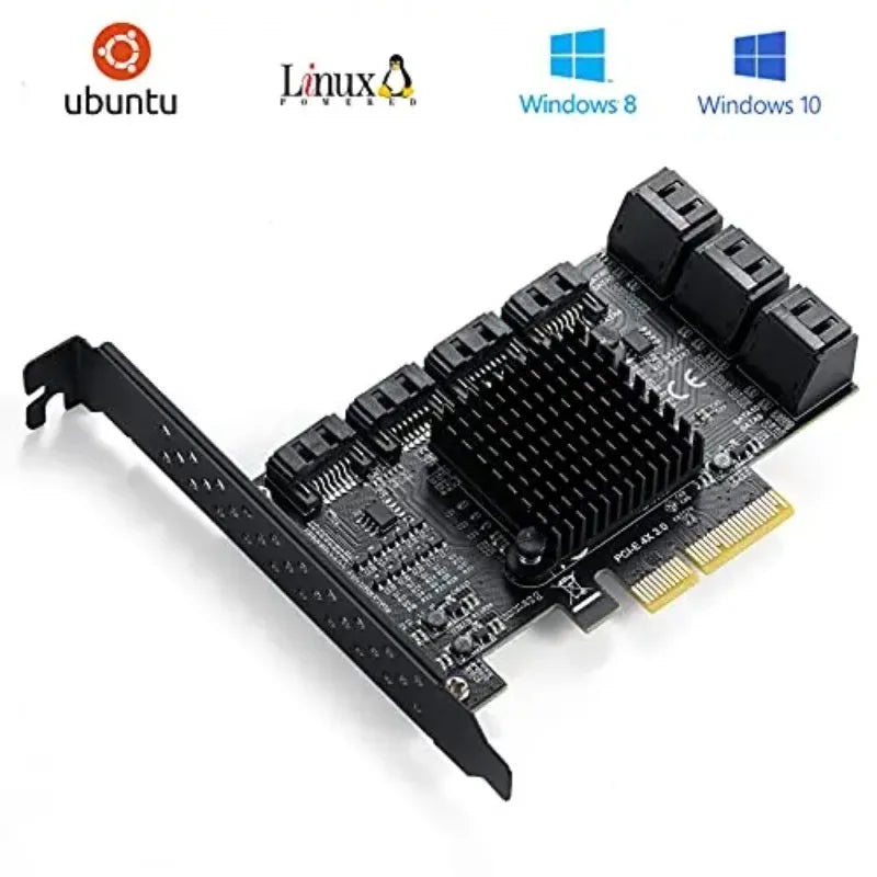 PCIe SATA Card 6/10 Port 6Gbps SATA 3.0 PCIe Card,Support 10 SATA 3.0 Devices, Built-in Adapter Converter For Desktop PC
