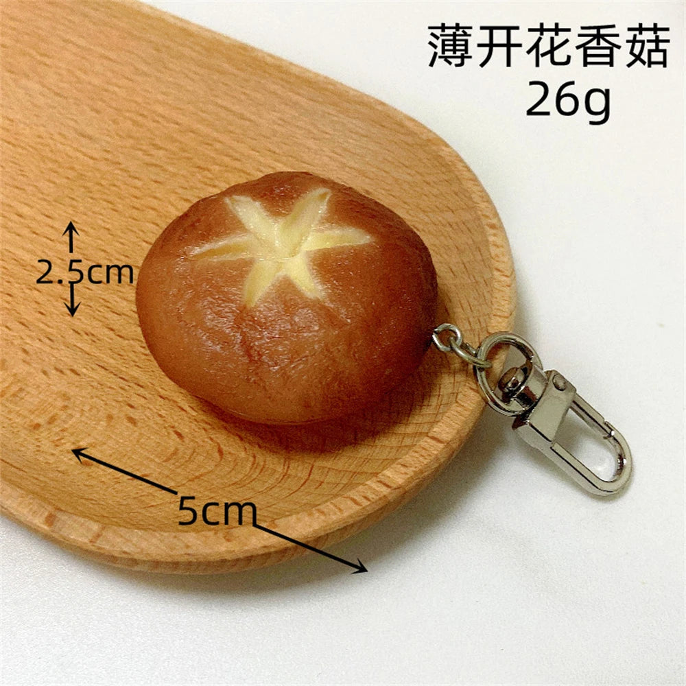 Creative PVC Simulation BBQ Skewers Food Keychain Resin Oden Squid Corn Meatball Keyring Restaurant Opening Gift Fashion Pendant