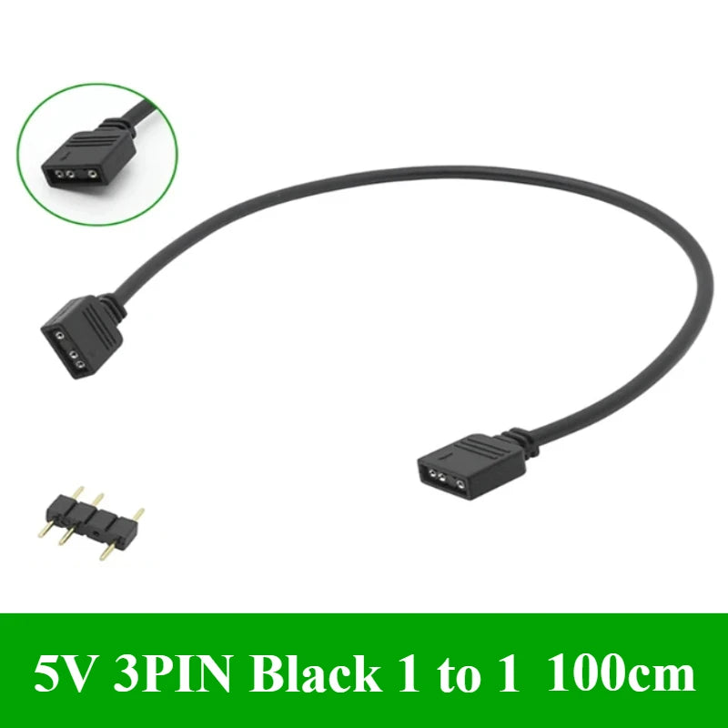 1/3Pcs/lot Motherboard RGB SYNC Splitter, 12V 4Pin RGB / 5V 3Pin ARGB SYNC HUB Transfer Extension Cable 100cm/200cm