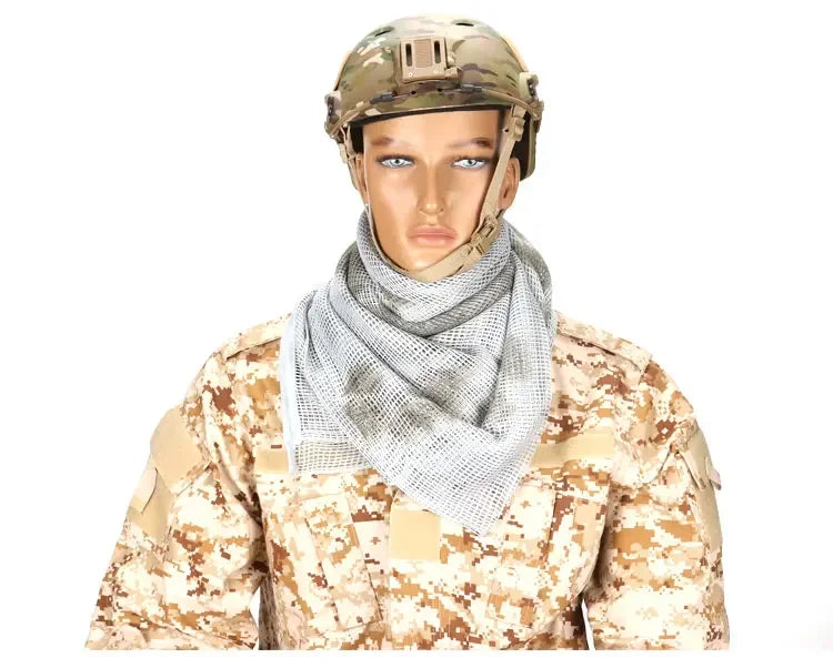 Tactical Camouflage Netting Mesh Net Camo Scarf for Outdoor Sport Hunting Shooting Wild Photography Sniper Camo Mesh Scarves